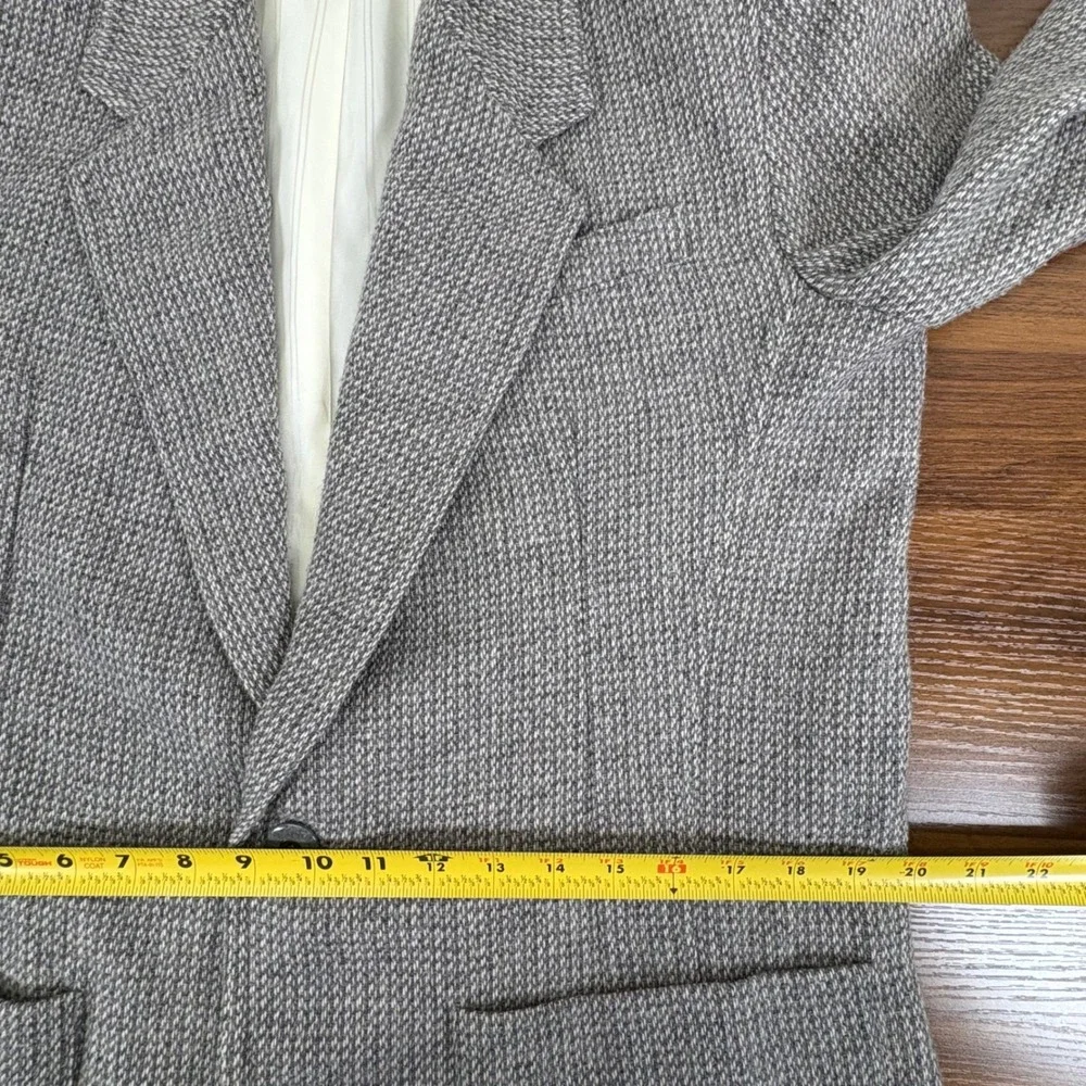 Lizwear Womens Soft Tweed Blazer Jacket‎ Gray Wool Mohair Blend Textured Size 12